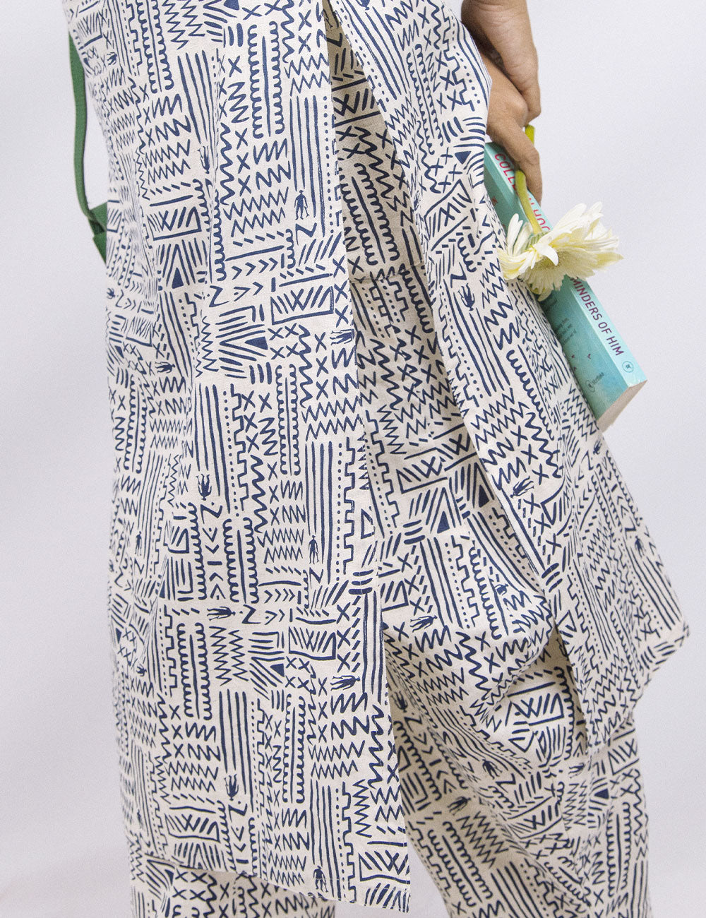 The Cottort – Long Edition – Blue & White Cotton Kurti & Pants